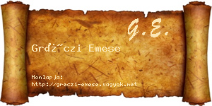 Gréczi Emese névjegykártya