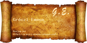 Gréczi Emese névjegykártya